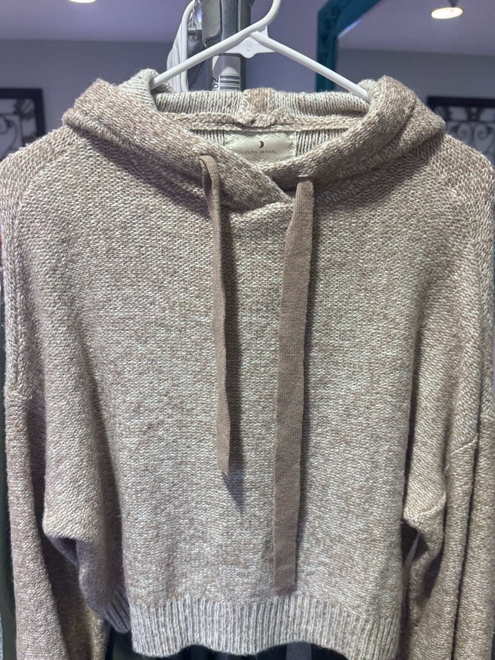 ruby moon Taupe Crewneck Hoodie Sweater